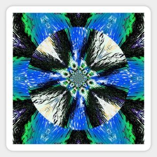 Blue Retro Tie Dye Design Sticker